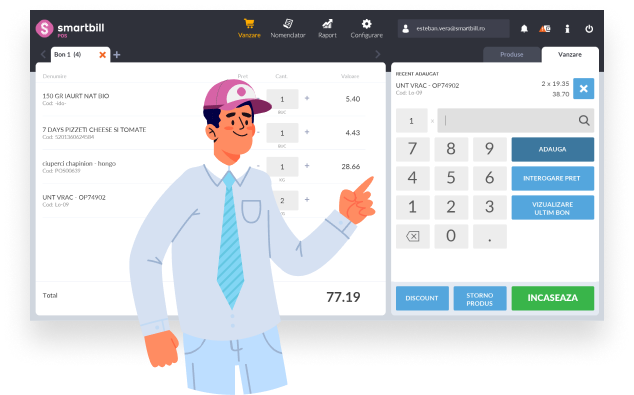 Vinzi rapid si sigur cu casa de marcat folosind SmartBill POS
